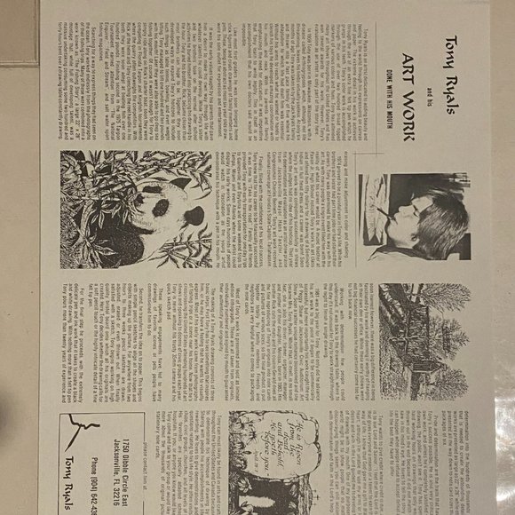 Tony Ryals Print Paints Paralyzed with his mouth - Picture 2 of 3